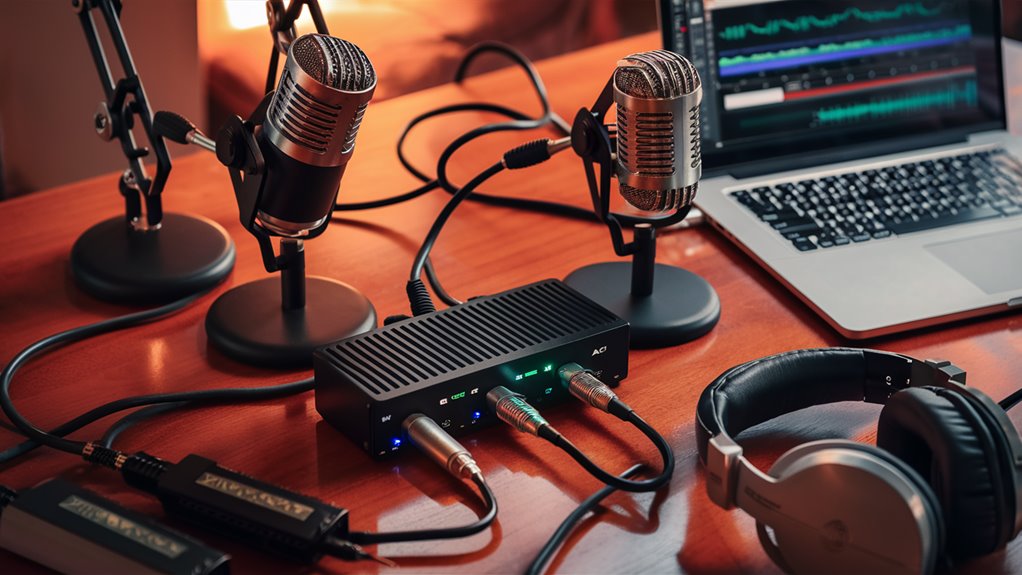 sound recording equipment setup