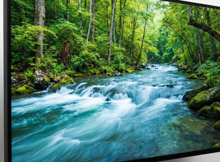 컴퓨터 화면에 재생되던 부드러운 영상이 갑자기 끊기며 깨진 조각이 흩어진 정지된 장면을 보여주고 있습니다.